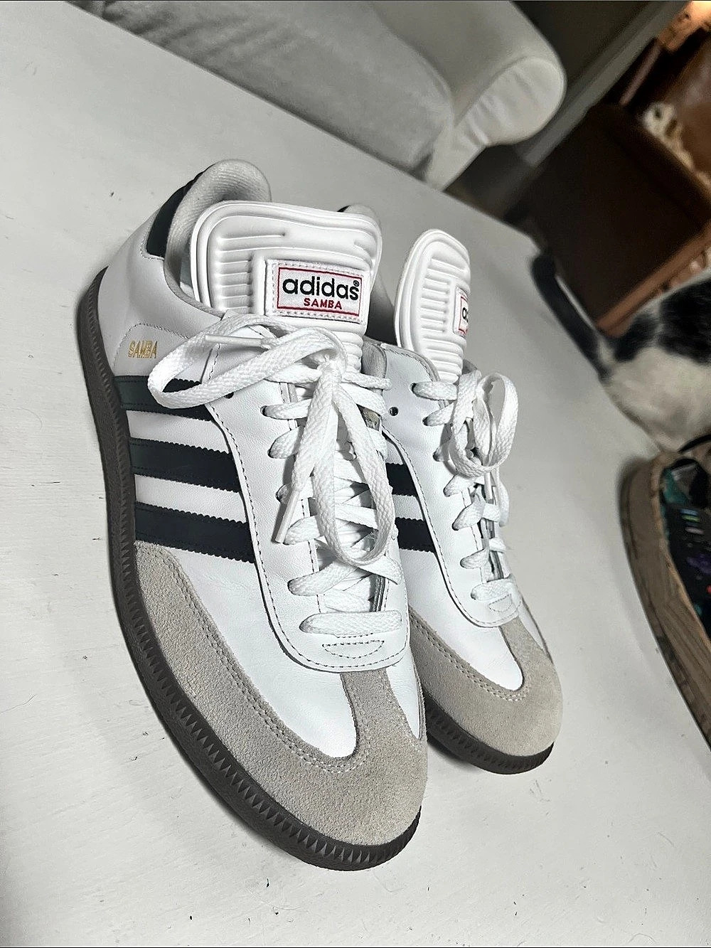 adidas Samba LT Cloud White Core Black Sneakers in White & Gray